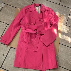 Willi Smith Flamingo Pink Trench Coat Sz L